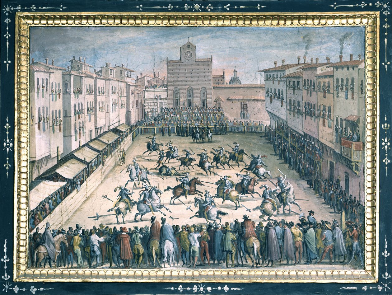 Giostra a cavallo in Piazza Santa Croce da Jan van der Straet