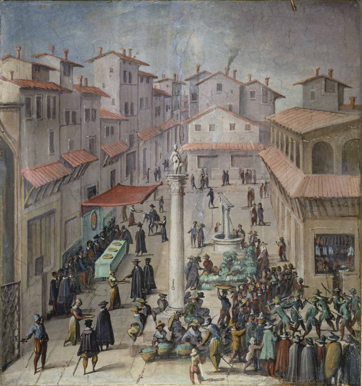 Piazza del Mercato Vecchio, Firenze, 1555 da Jan van der Straet