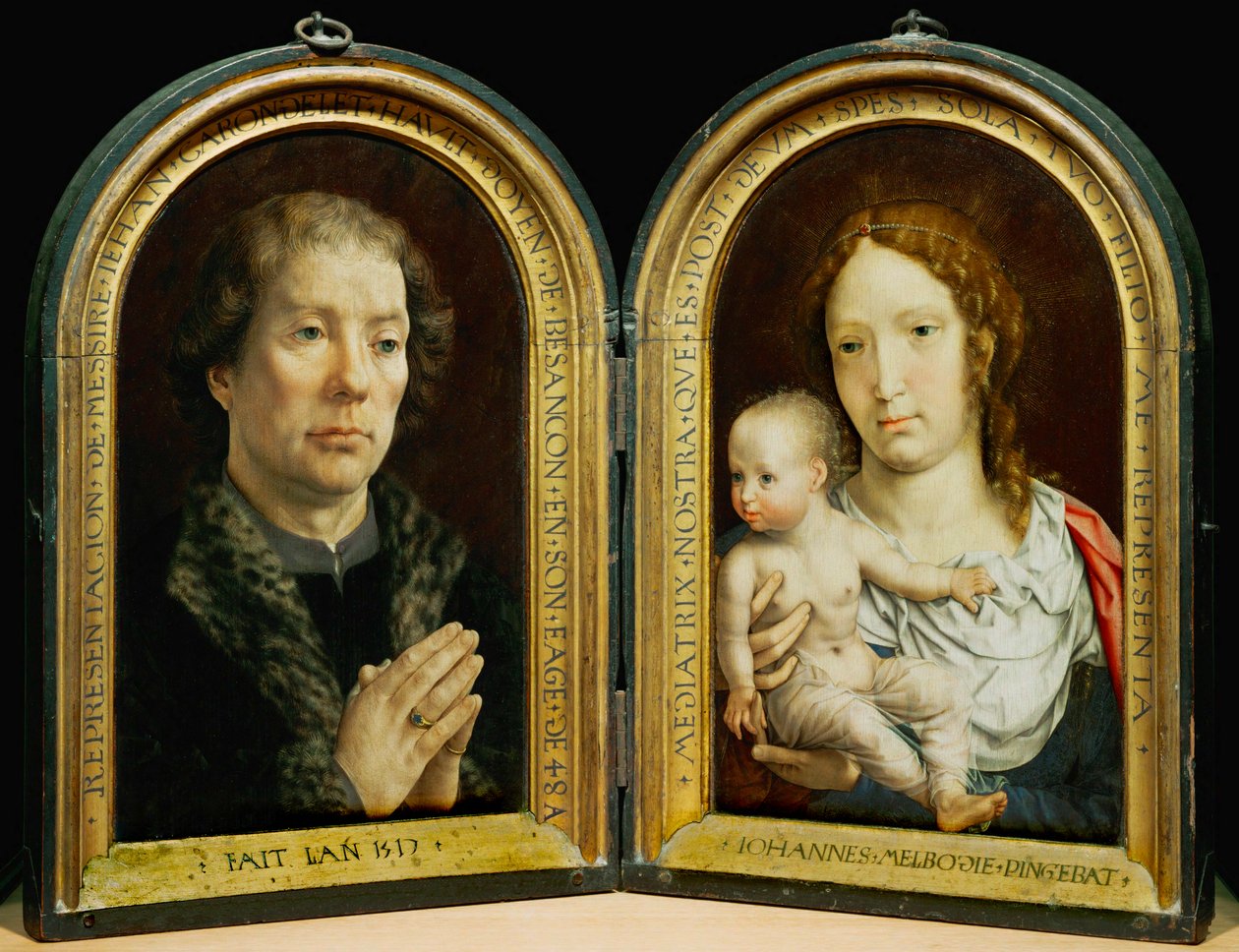 Dittico di Carondelet. A sinistra: Jean Carondelet ... da Jan (c.1472 c.1533) Gossaert