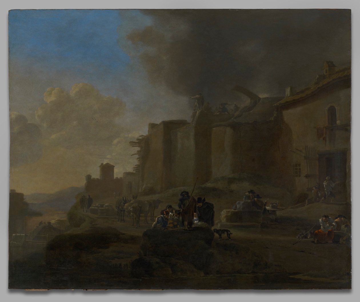 Contadini sulla riva del fiume da Jan Asselijn