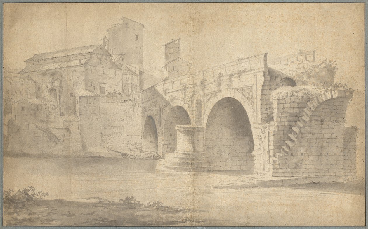 Veduta del Ponte Rotto, Roma da Jan Asselyn
