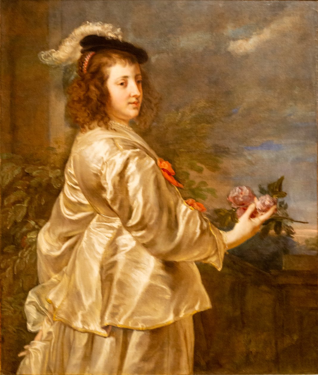 Giovane donna in abito di seta da Jan Boeckhorst