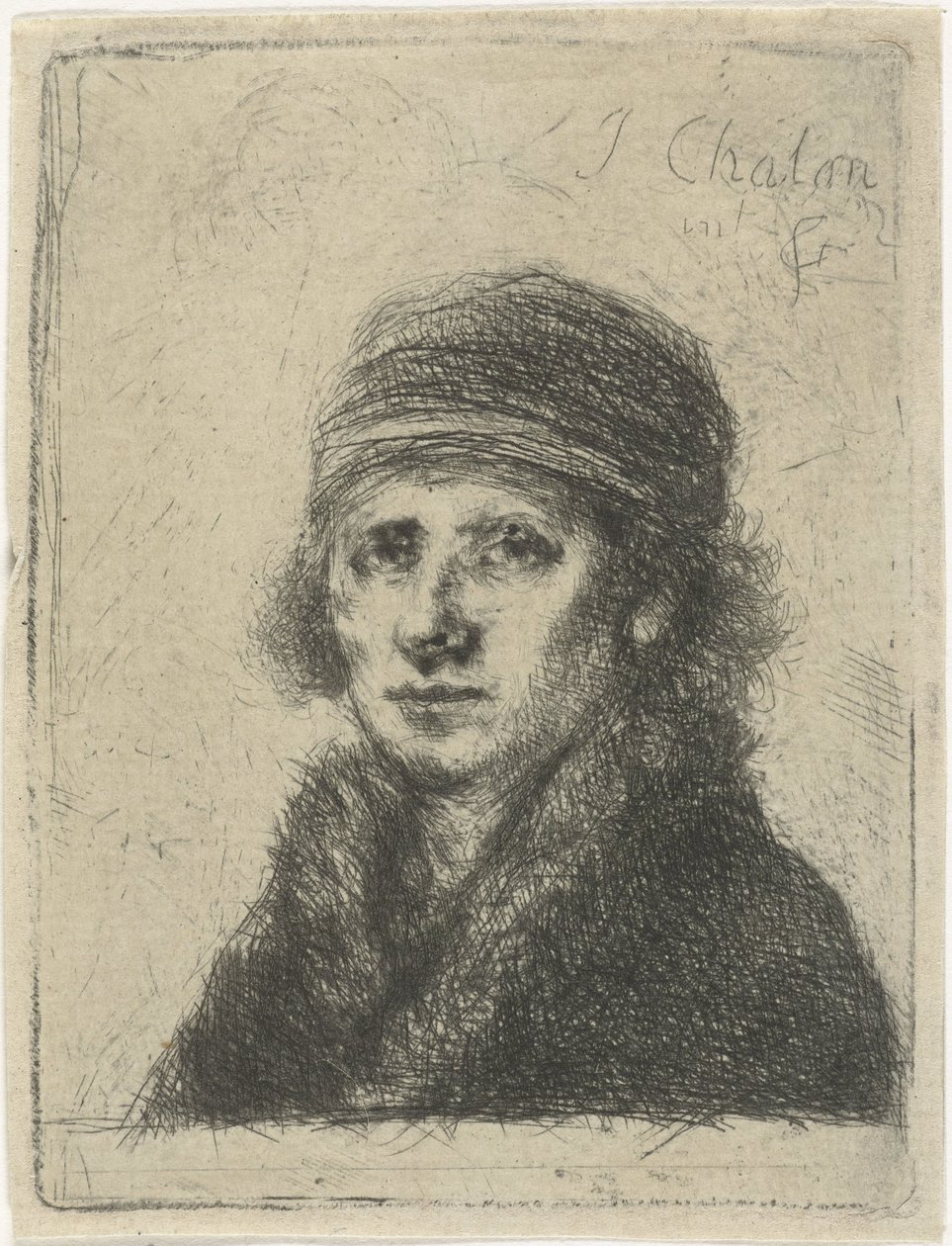 Giovane uomo con colletto di pelliccia da Jan Chalon