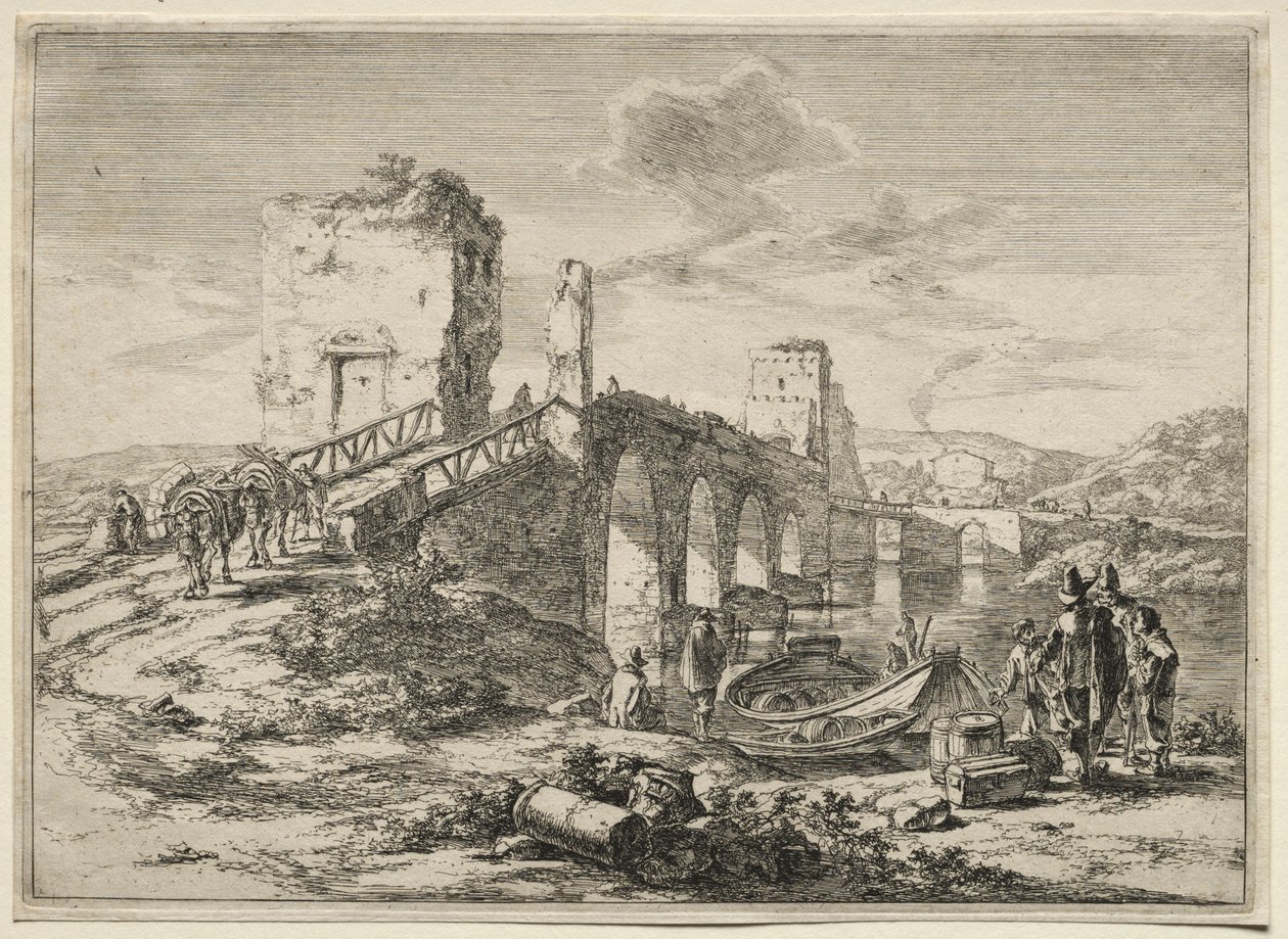 Il ponte Molle sul Tevere da Jan Dirksz Both