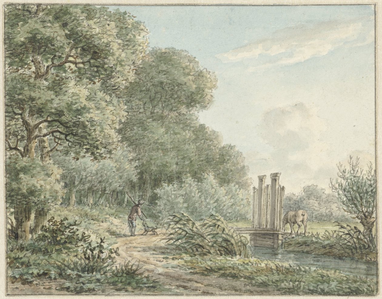 Passeggiatore sulla strada di Amstelveen da Jan Evert Grave