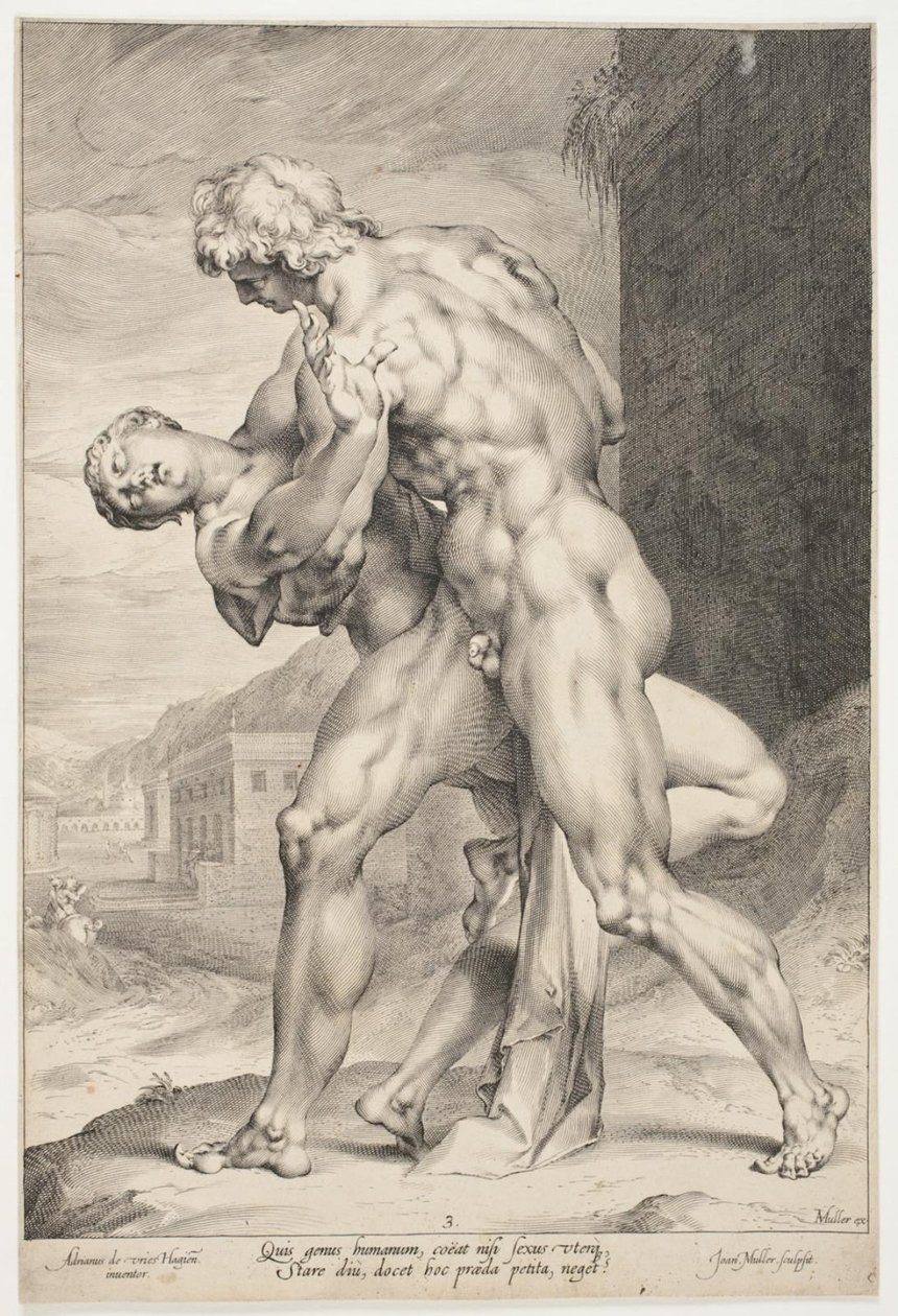 Un romano rapisce una donna sabina da Jan Harmensz. Muller
