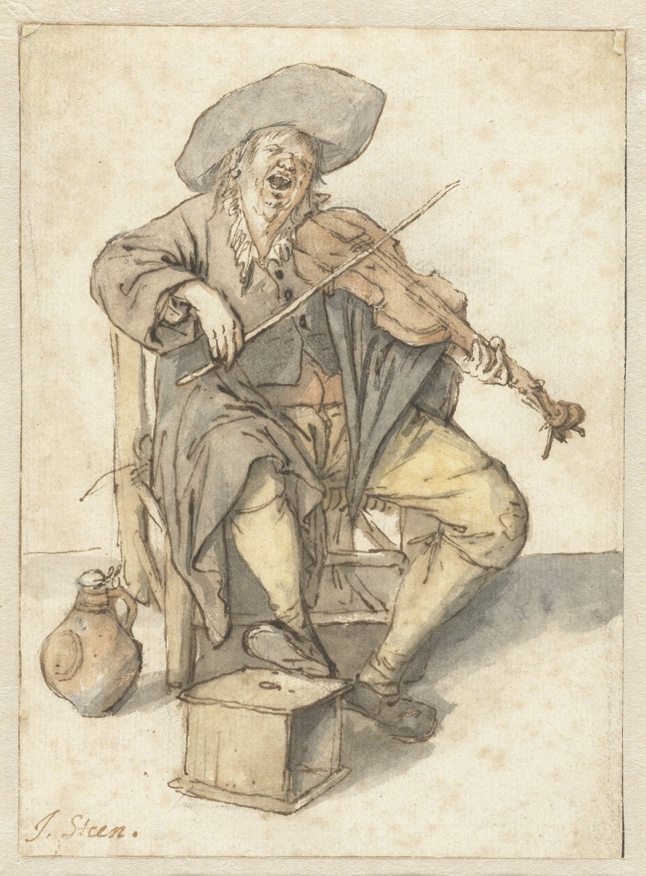 Violinista che canta da Jan Havicksz. Steen