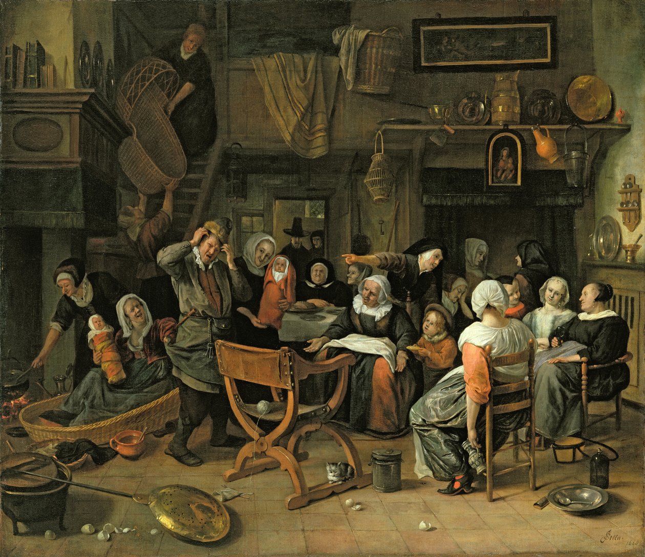 Il banchetto del battesimo, 1668 da Jan Havickszoon Steen