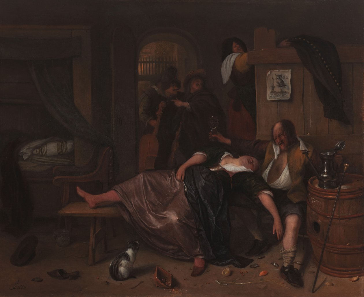 La coppia ubriaca, c.1655-65 da Jan Havickszoon Steen