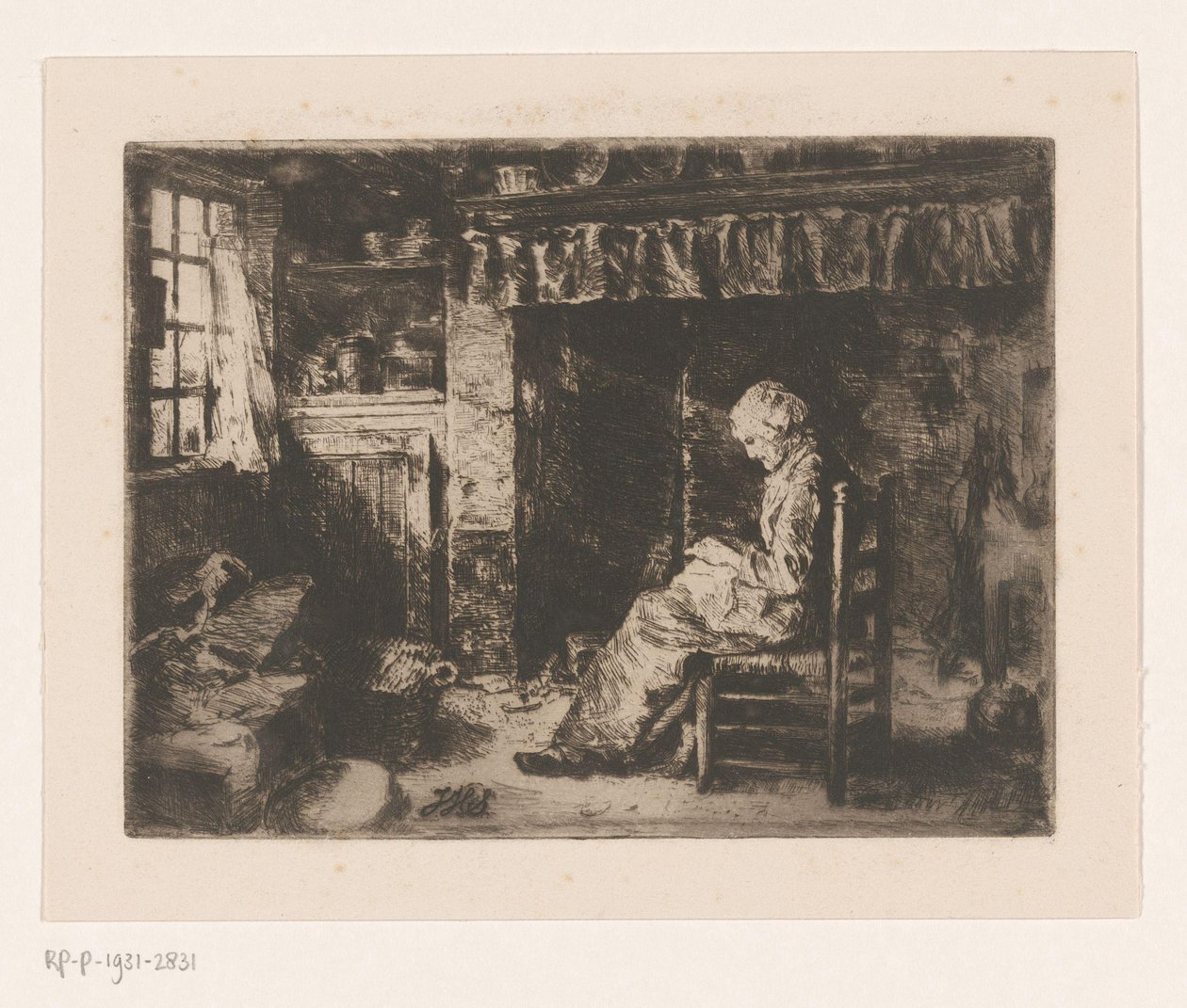 Donna seduta in un interno da Jan Hendrik Scheltema