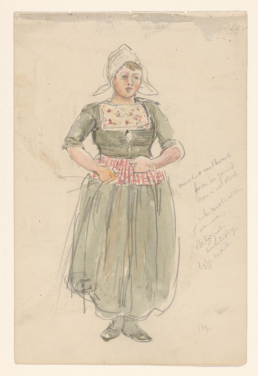 Ragazza in Costume Tradizionale da Jan Hoynck van Papendrecht