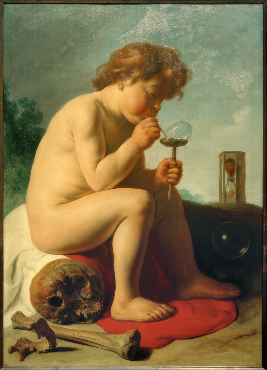 Bambino con bolle di sapone da Jan I Lievens