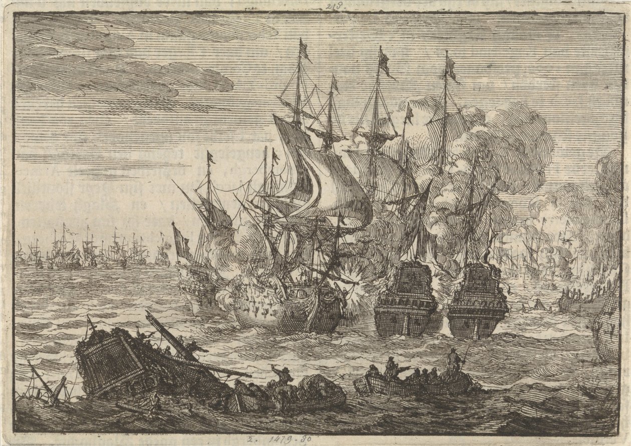 Battaglia navale a Beachy Head, 1690 da Jan Luyken