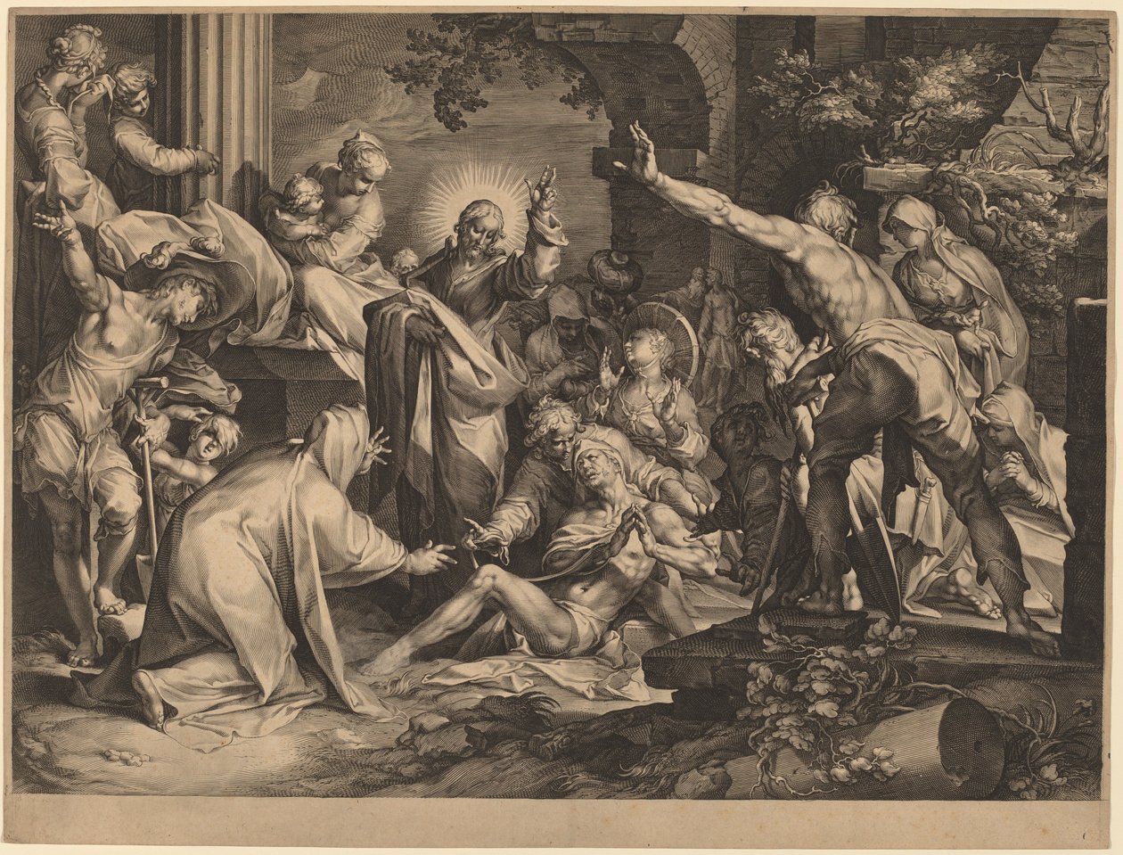 La resurrezione di Lazzaro da Jan Muller after Abraham Bloemaert