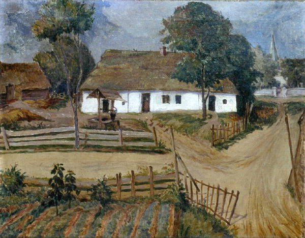 Fattoria, c.1925 (olio su tela) da Jan Rubczak