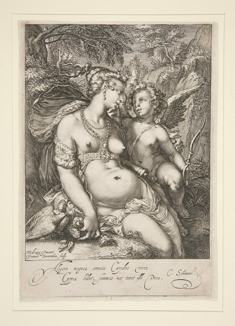 Venere e Cupido da Jan Saenredam