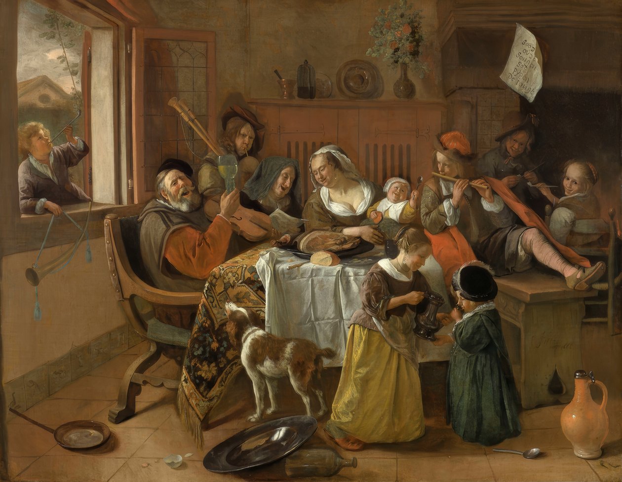 La famiglia felice da Jan Havickszoon Steen