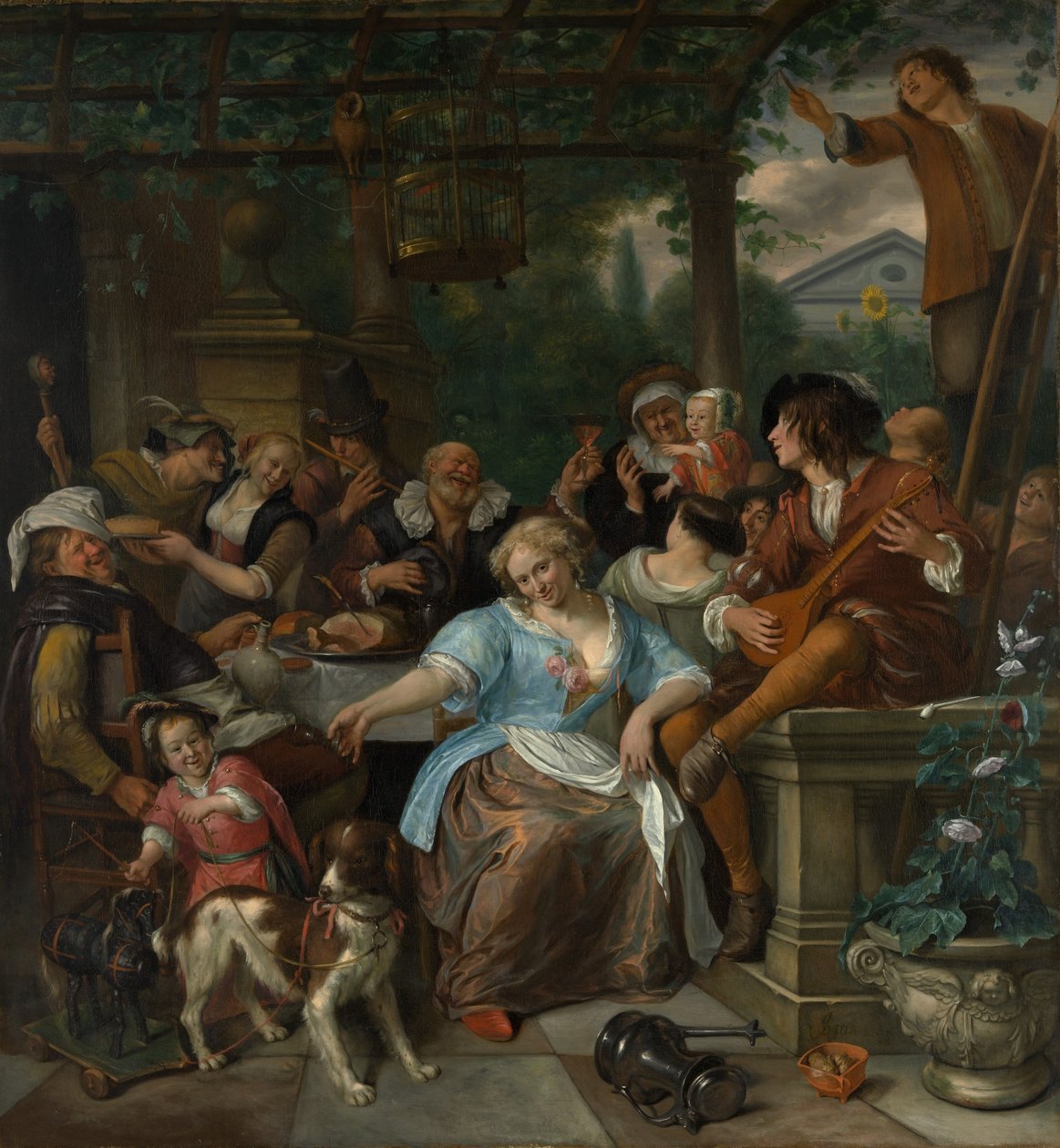 Compagnia allegra su una terrazza, ca. 1670 da Jan Havickszoon Steen