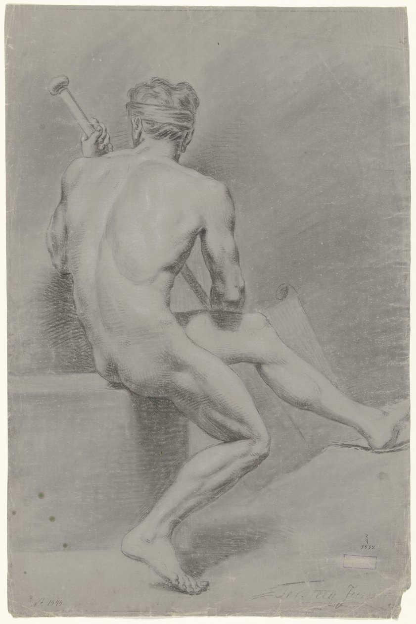 Nudo maschile seduto, girato a sinistra da Jan Tersteeg (possibly)