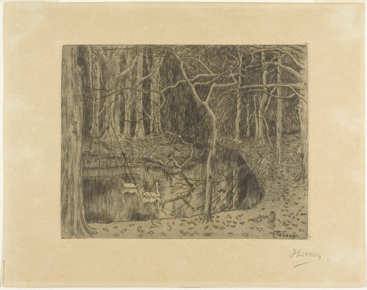 Bosco con stagno e cigni da Jan Toorop