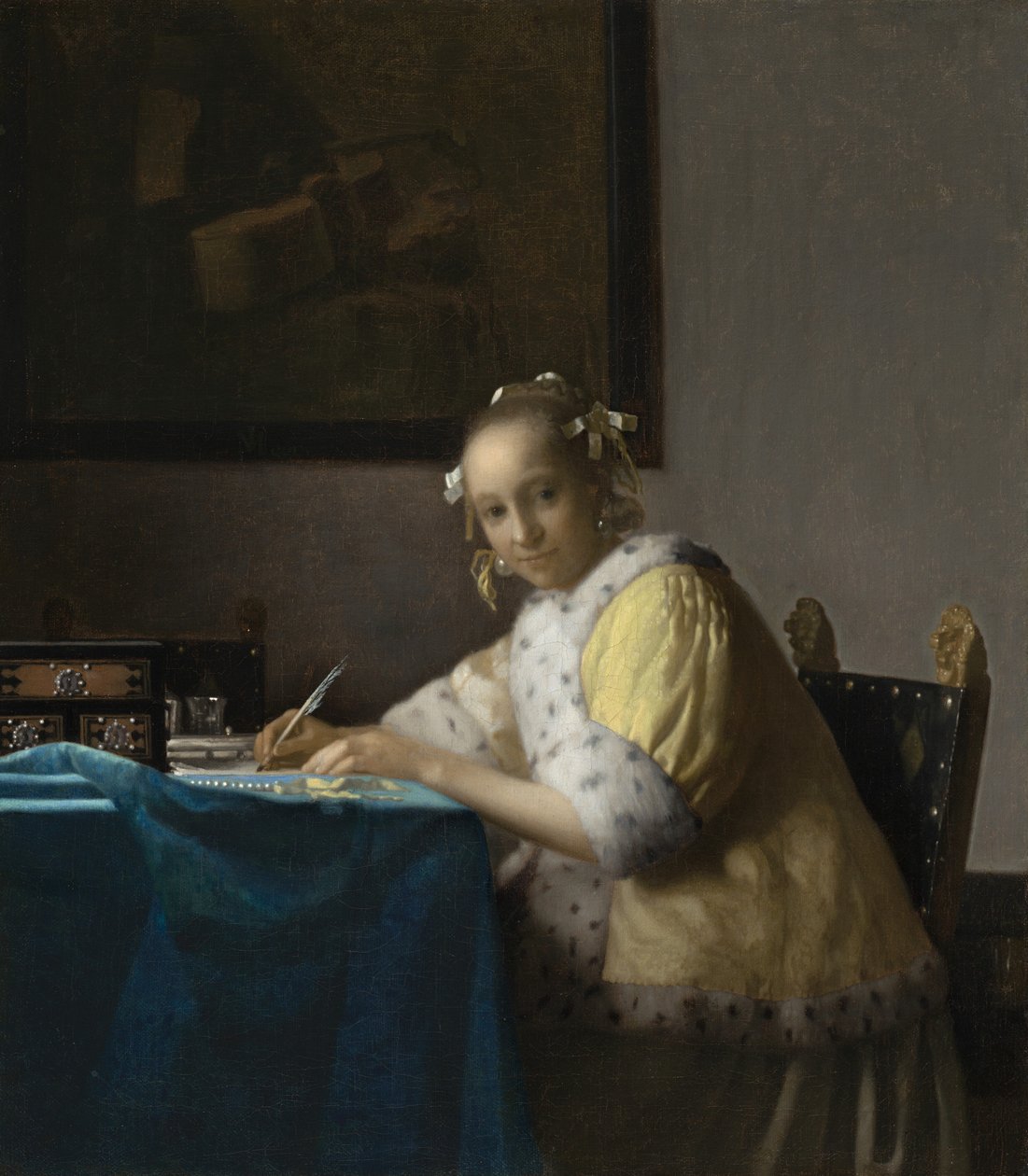 Una signora che scrive, c. 1665 da Johannes Vermeer
