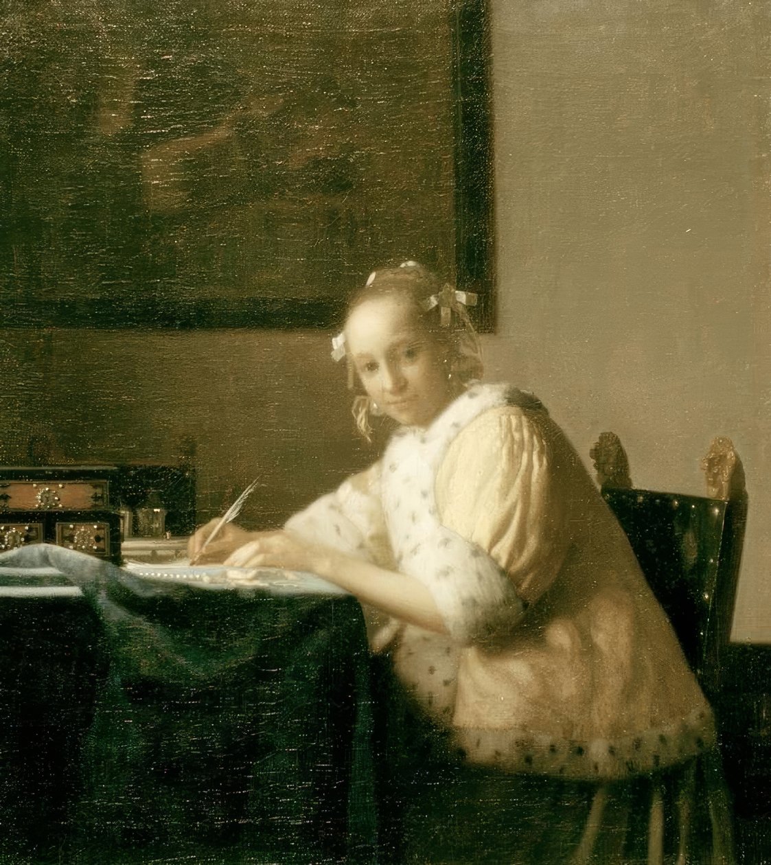 Scrittrice in giallo da Jan Vermeer van Delft