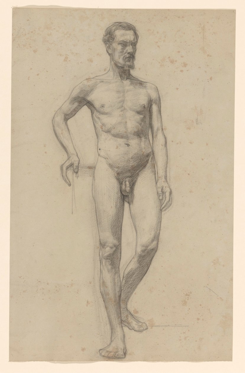 Nudo maschile in piedi, visto di fronte da Jan Veth
