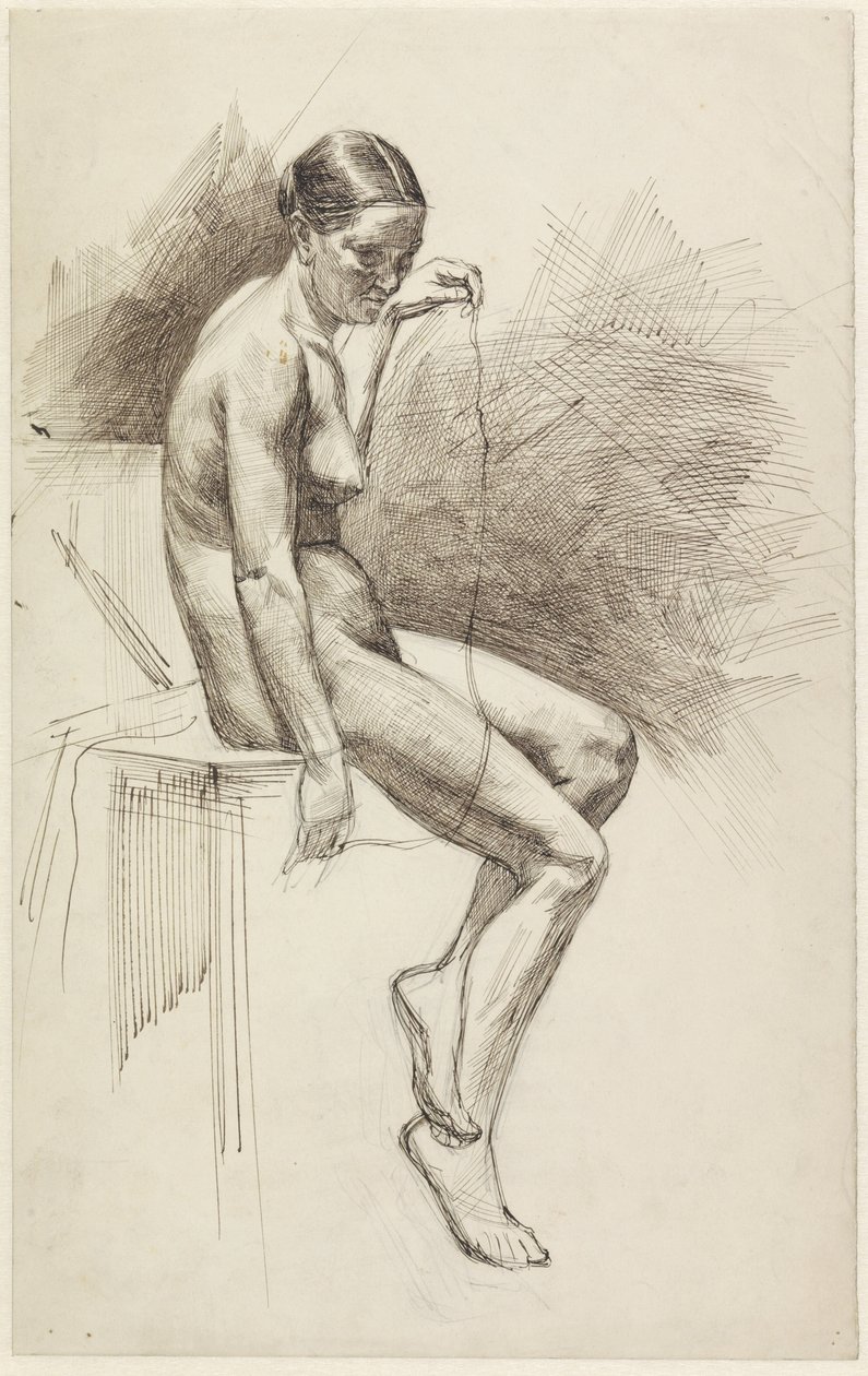Studio di nudo femminile seduto da Jan Veth