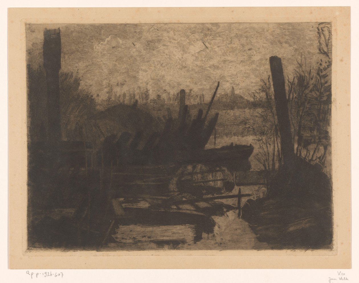 Relitti in un paesaggio di polder da Jan Veth