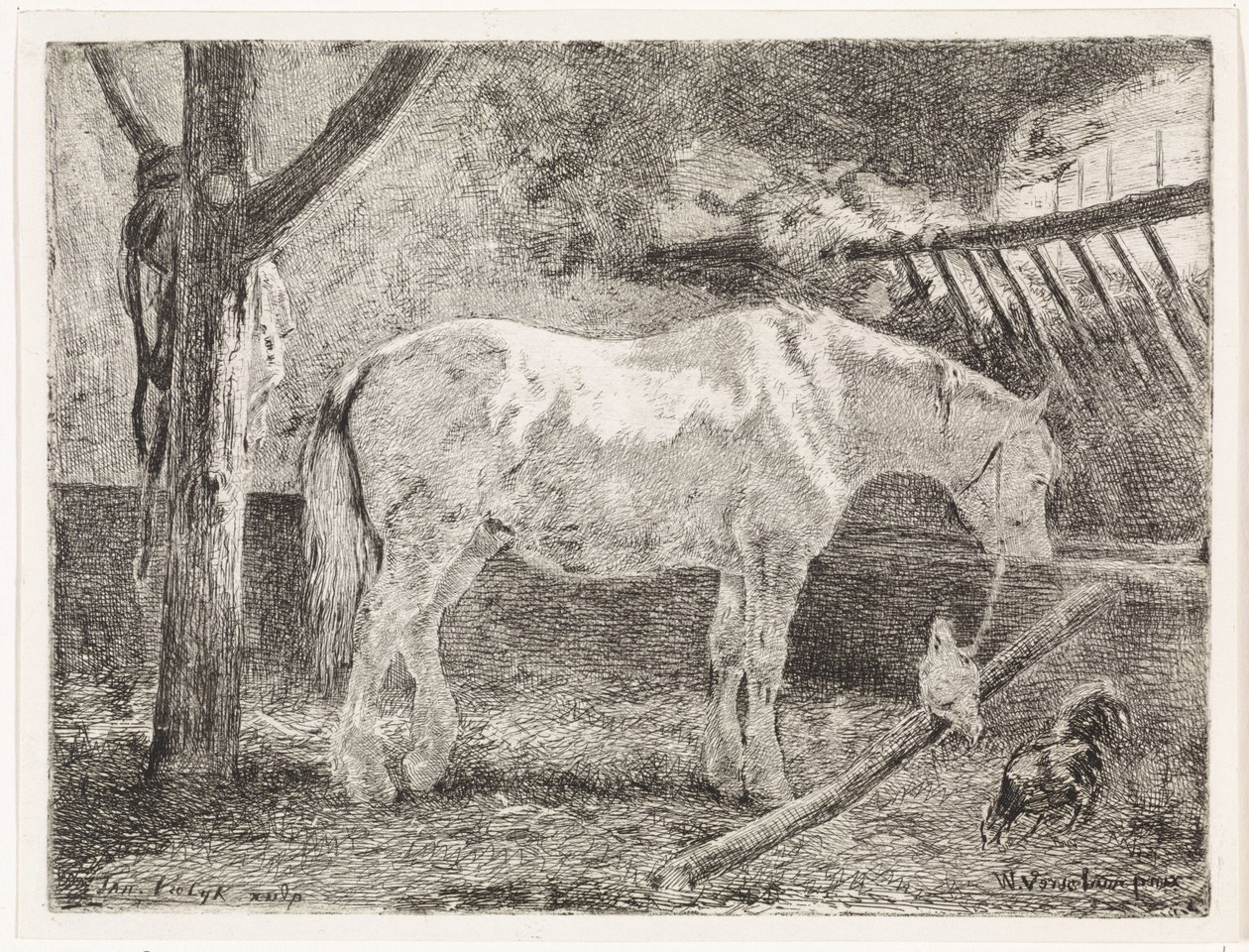 Cavallo nella stalla da Johannes Martinus Vrolijk