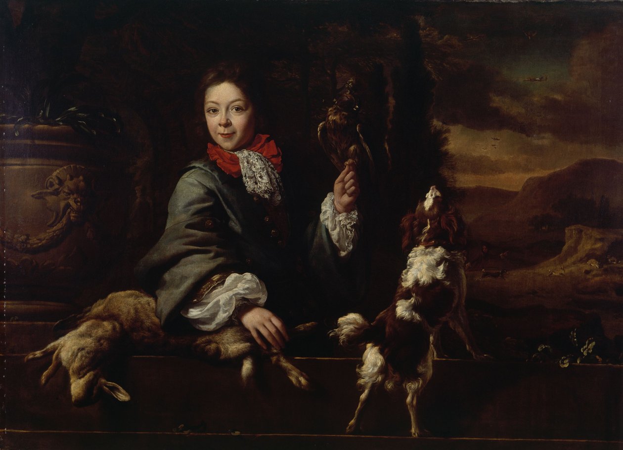Il ragazzo del falconiere (olio su tela) da Jan Weenix