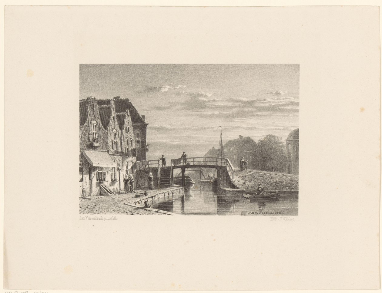 Veduta della città con canale da Jan Weissenbruch