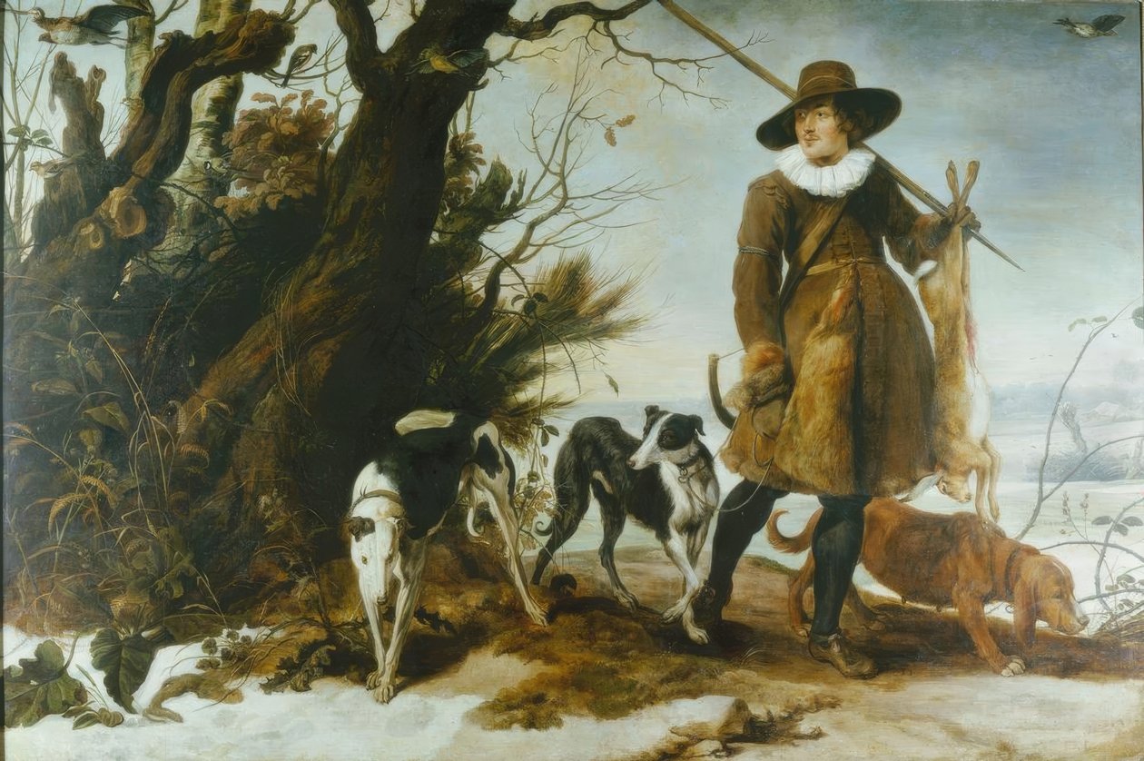 Paesaggio invernale con un cacciatore da Jan Wildens
