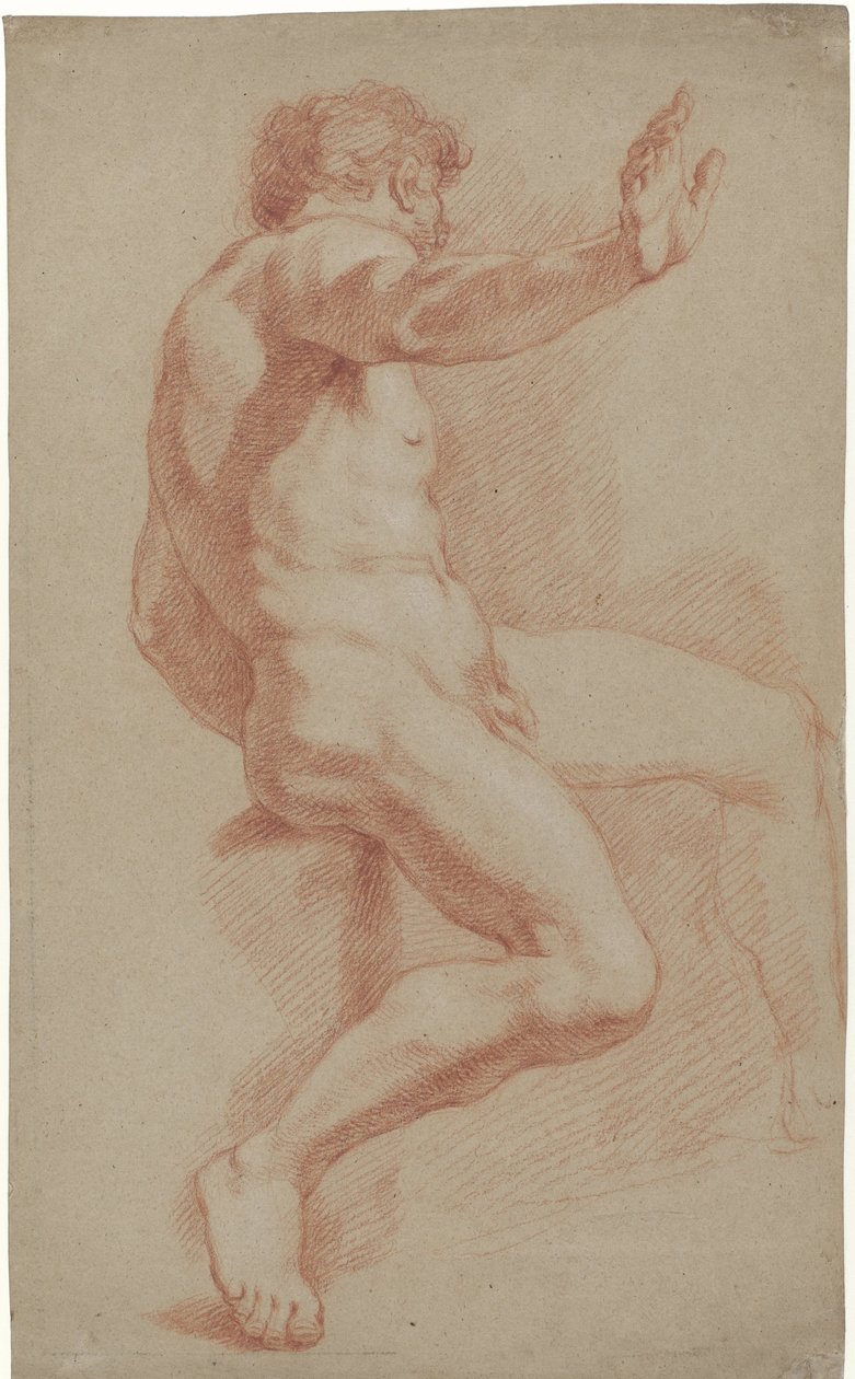Nudo maschile seduto, profilo a destra da Jan Willem Pieneman