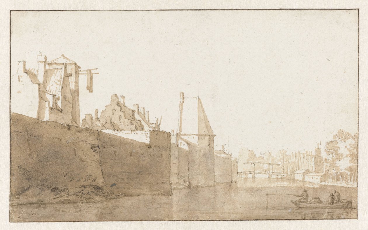 Veduta delle mura della città di Leida da Jan de Bisschop