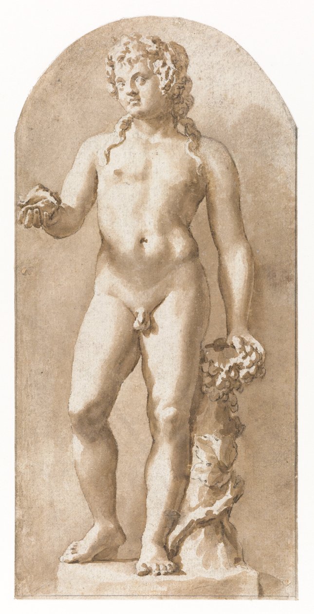 Giovane Bacco in piedi da Jan de Bisschop