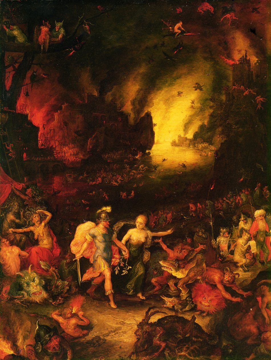 Enea negli Inferi (dettaglio) da Jan the Elder Brueghel