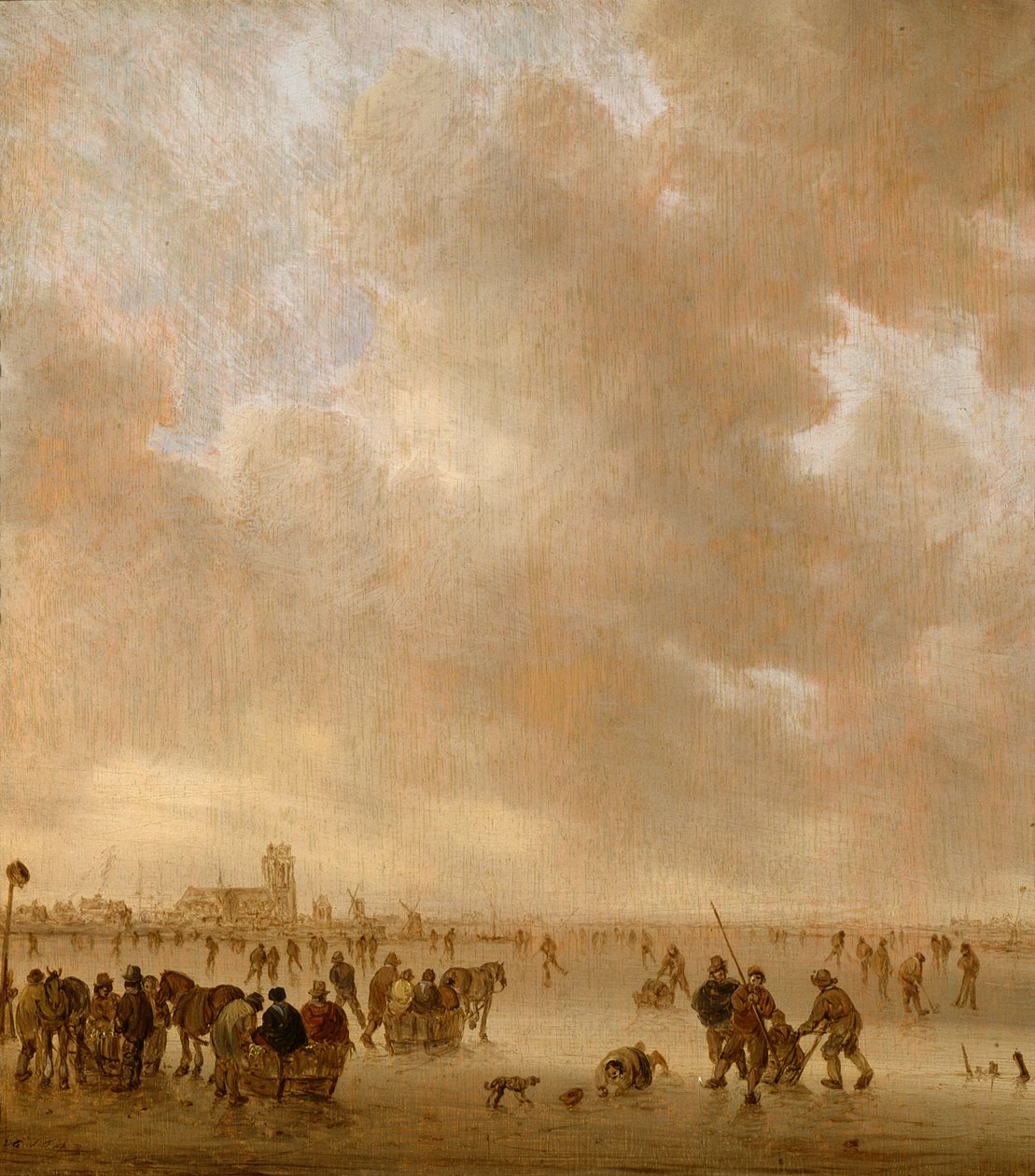Sul ghiaccio vicino a Dordrecht da Jan van Goyen