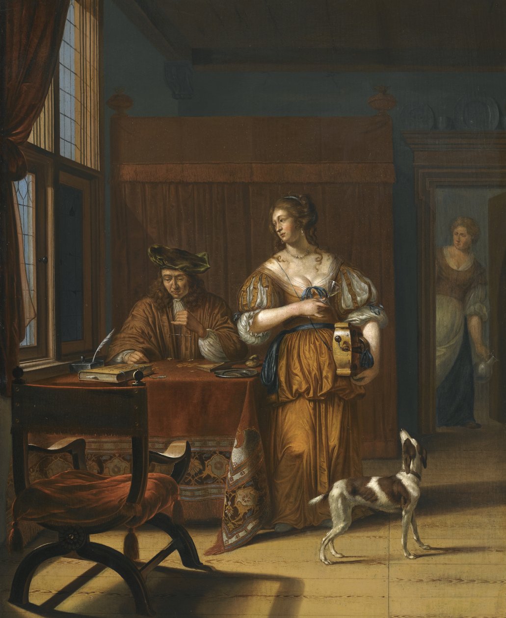Il cambiavalute, 1675 da Jan van Haensbergen