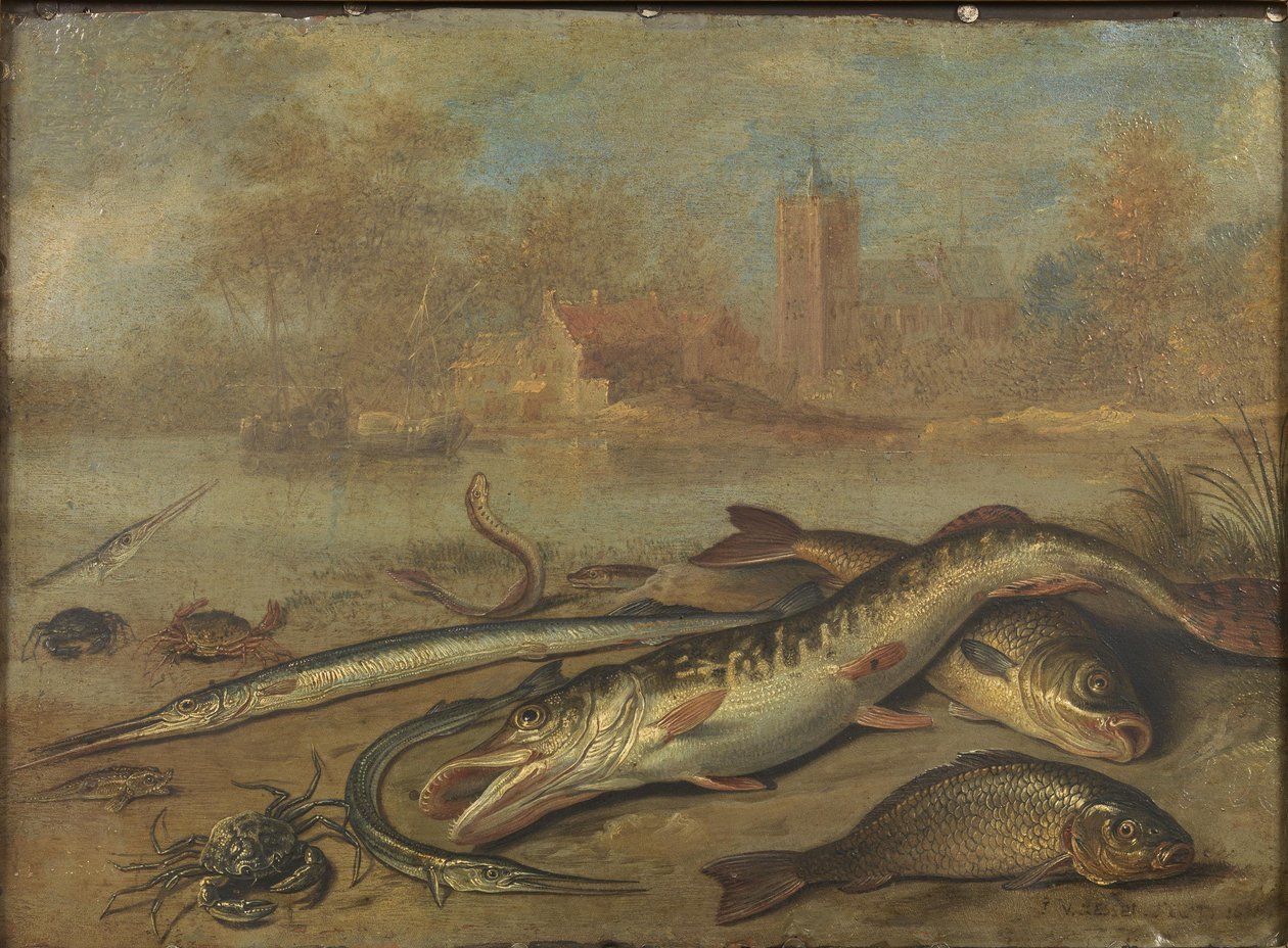 Pesce e paesaggio da Jan van Kessel the Elder