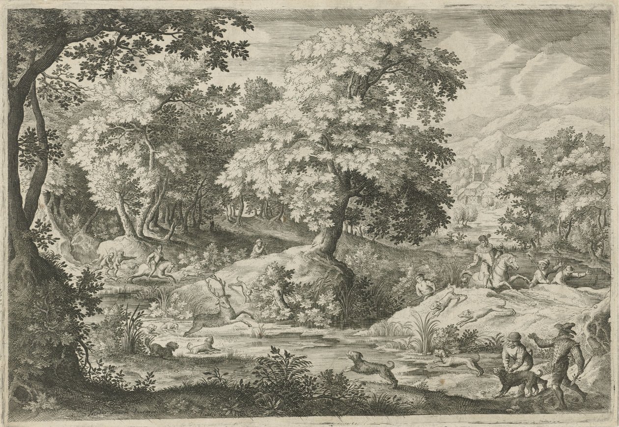 Caccia al cervo in una palude da Jan van Londerseel