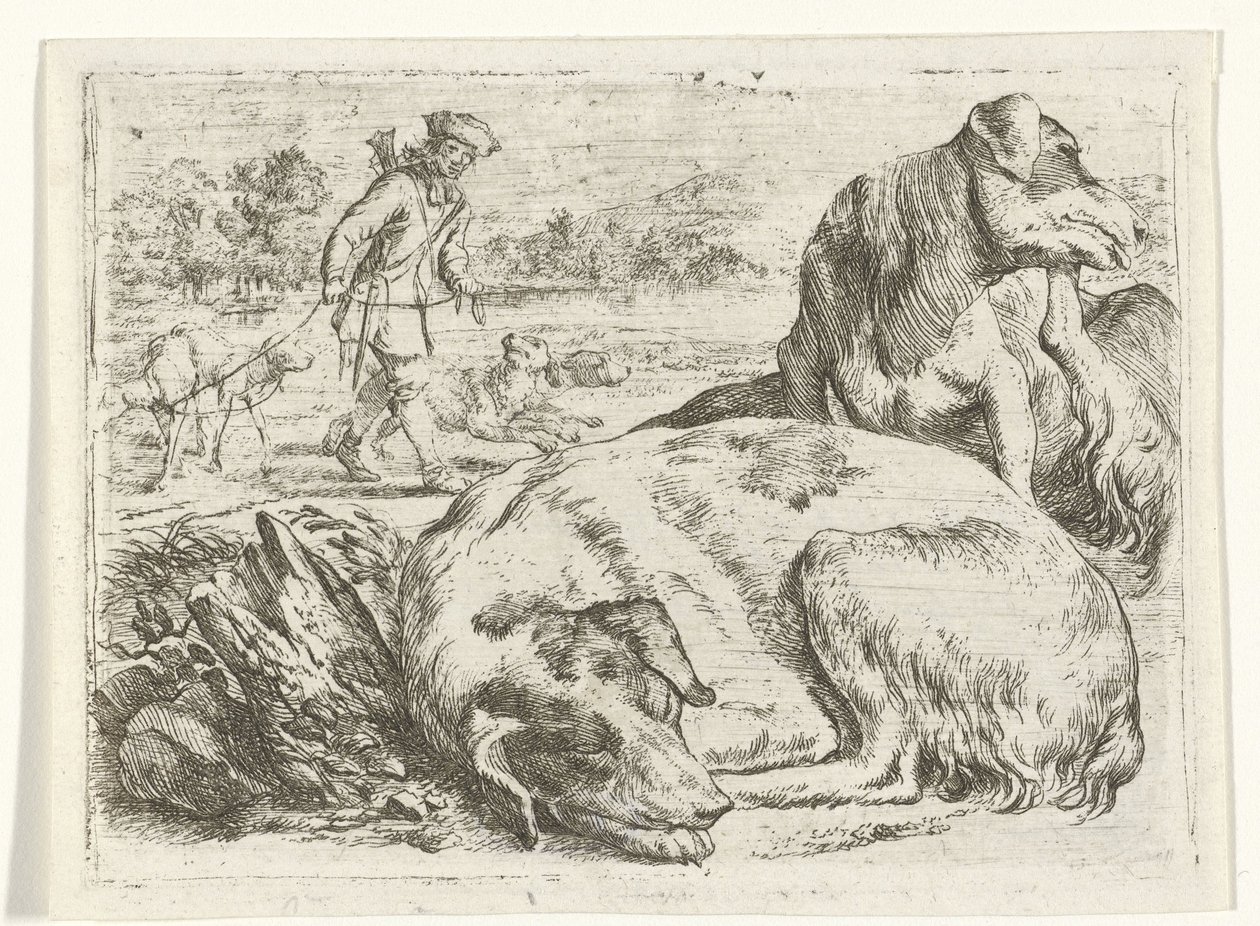 Cacciatore con i suoi cani da Jan van Ossenbeeck