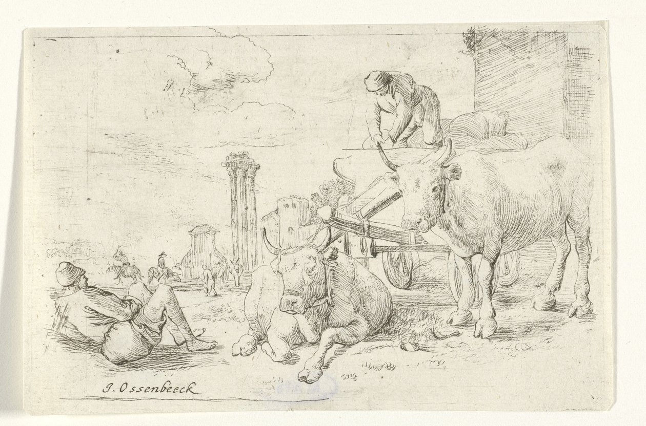 Carro di buoi da Jan van Ossenbeeck
