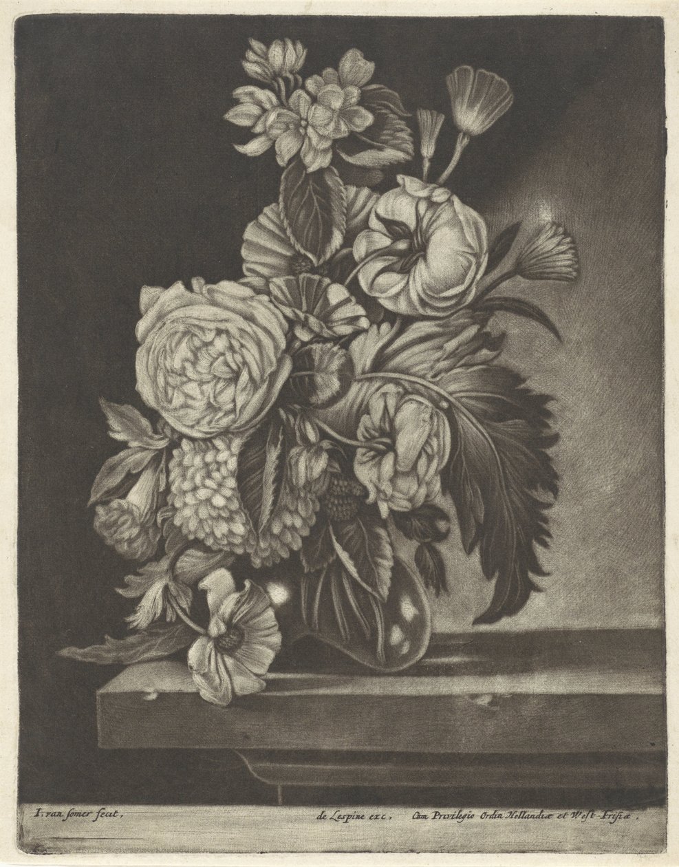 Fiori in un vaso di vetro da Jan van Somer