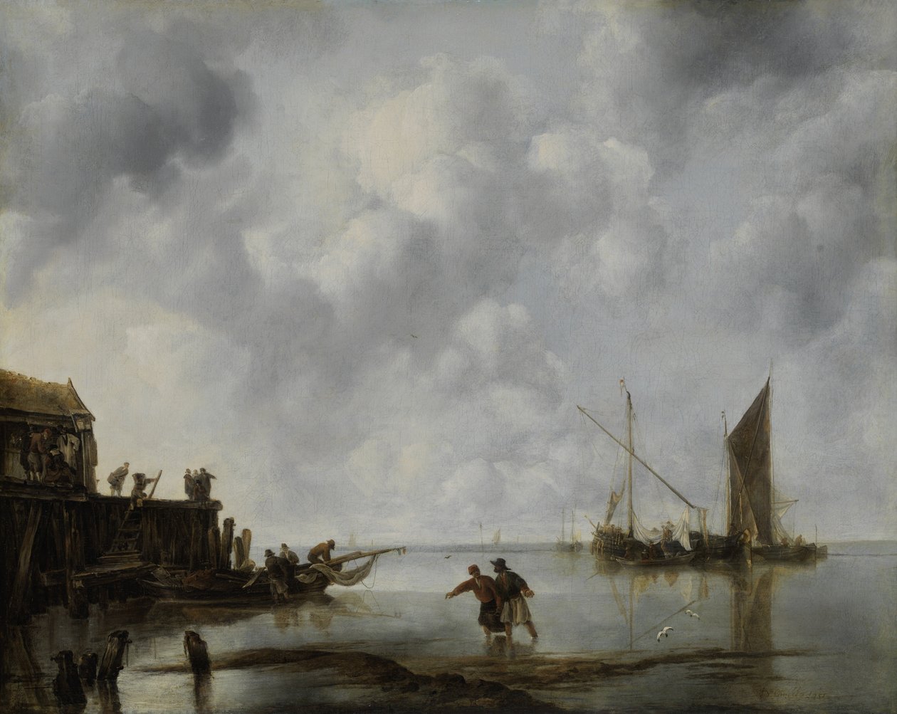 Barche da pesca in calma da Jan van de Cappelle