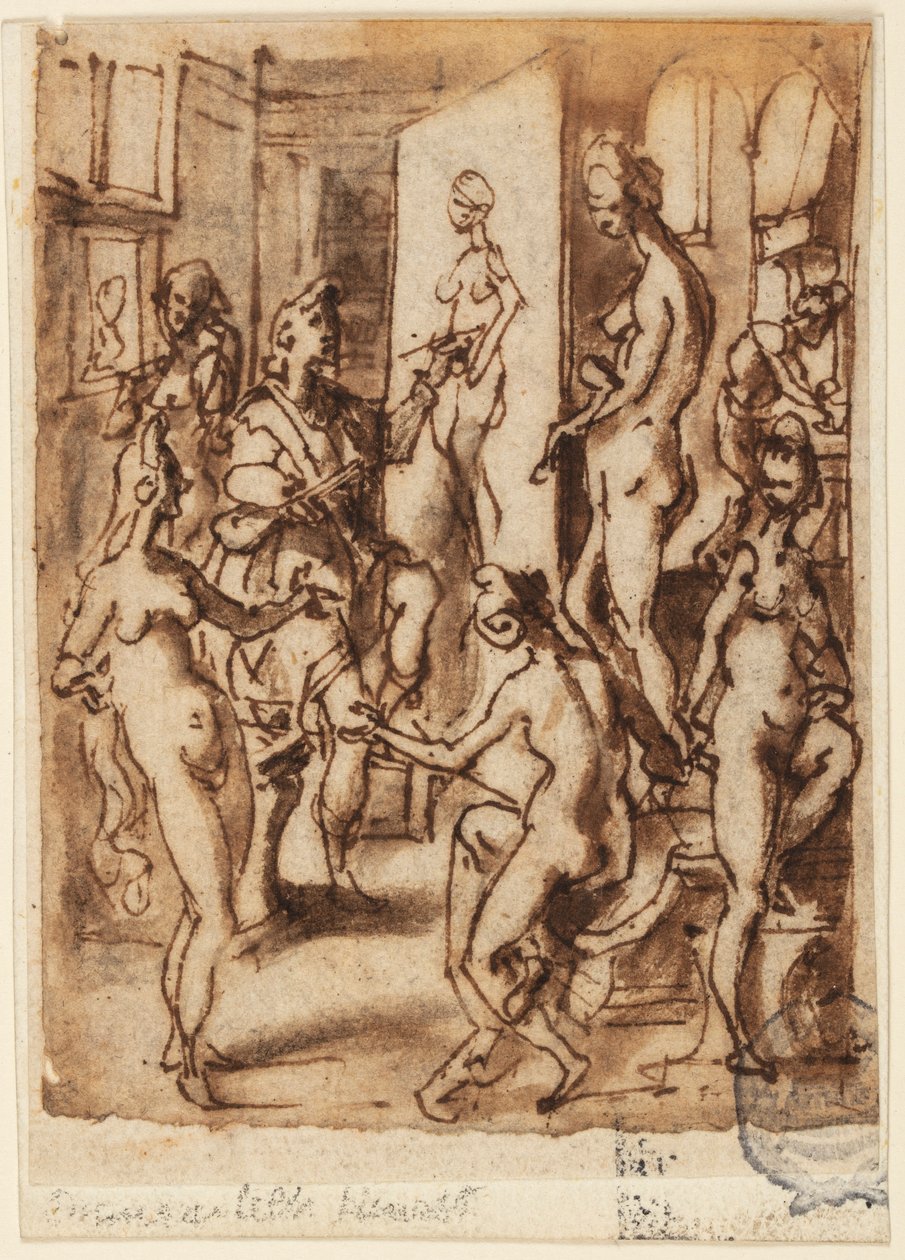 Zeusi che Dipinge Elena da Jan van der Straet, called Stradanus