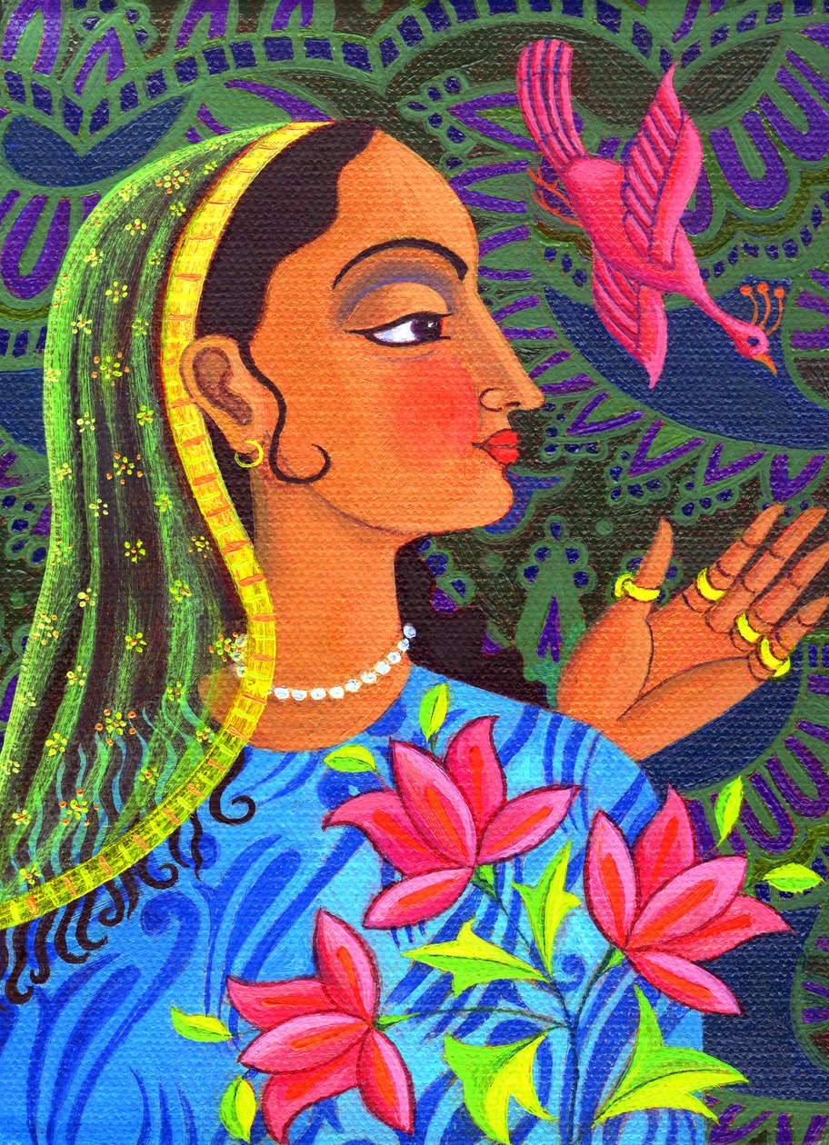Maharani con uccello magenta, 2011 da Jane Tattersfield