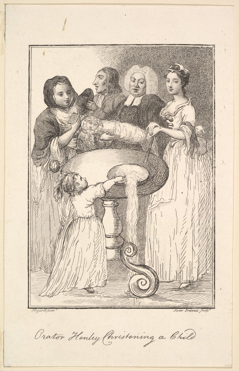 Oratore Henley che battezza un bambino, 1794 da Jane Ireland