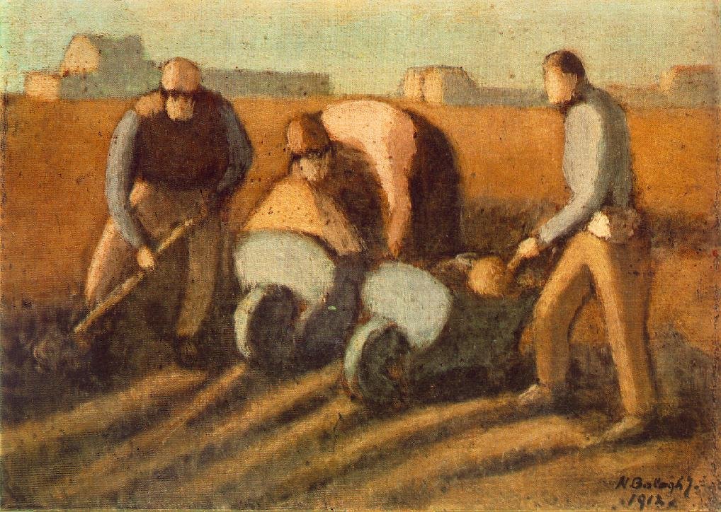 Operai con carriola da Janos Nagy Balogh
