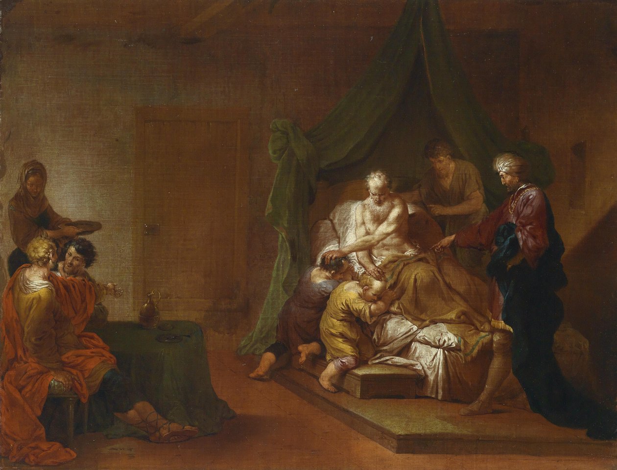 Giacobbe benedice i figli di Giuseppe (Efraim e Manasse) da Januarius Zick